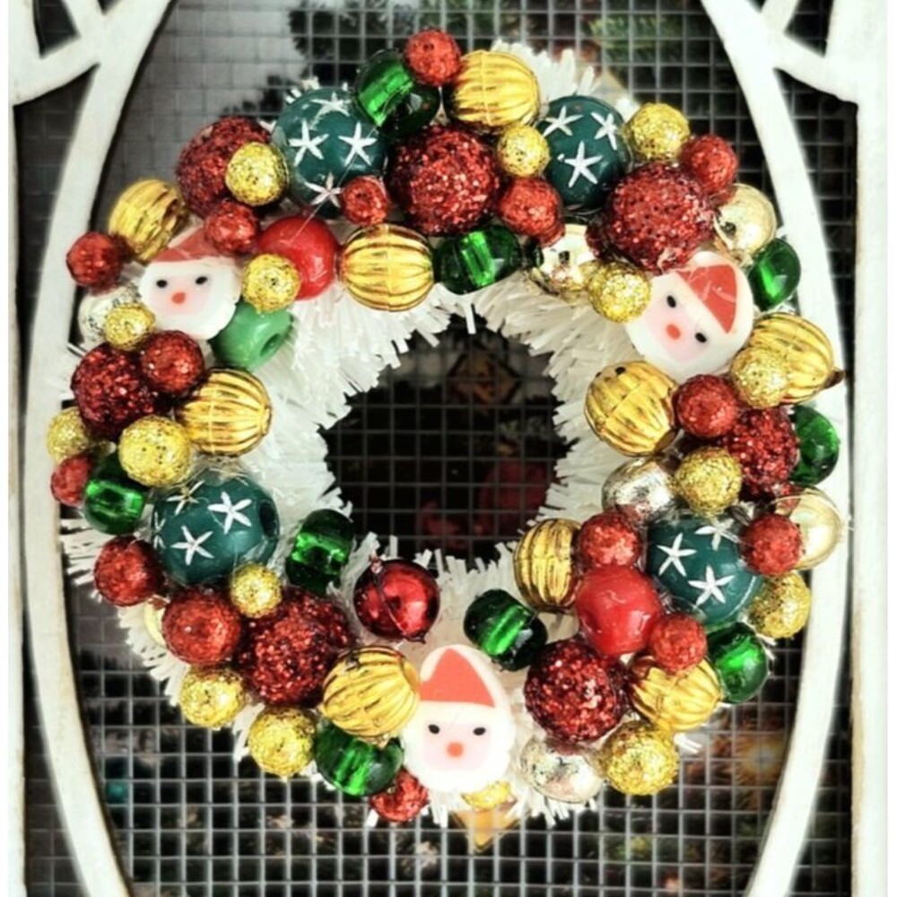 1:12 Dollhouse Miniature Christmas Wreath Handcrafted Santa Claus‎ Ornament 🎅